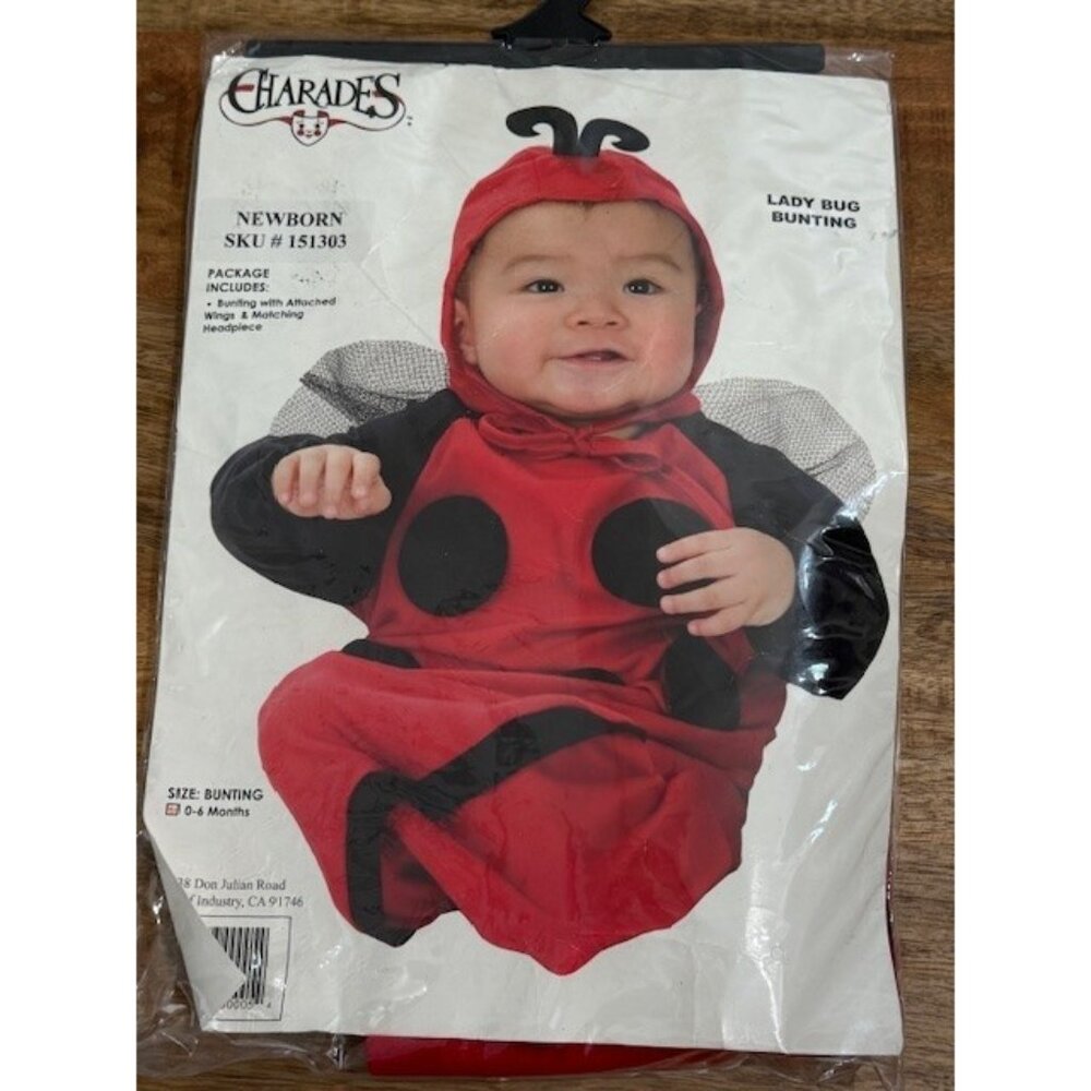 Charades Baby Newborn 0-6 Months Infant Lady Bug Costume Bunting 151303 NOS